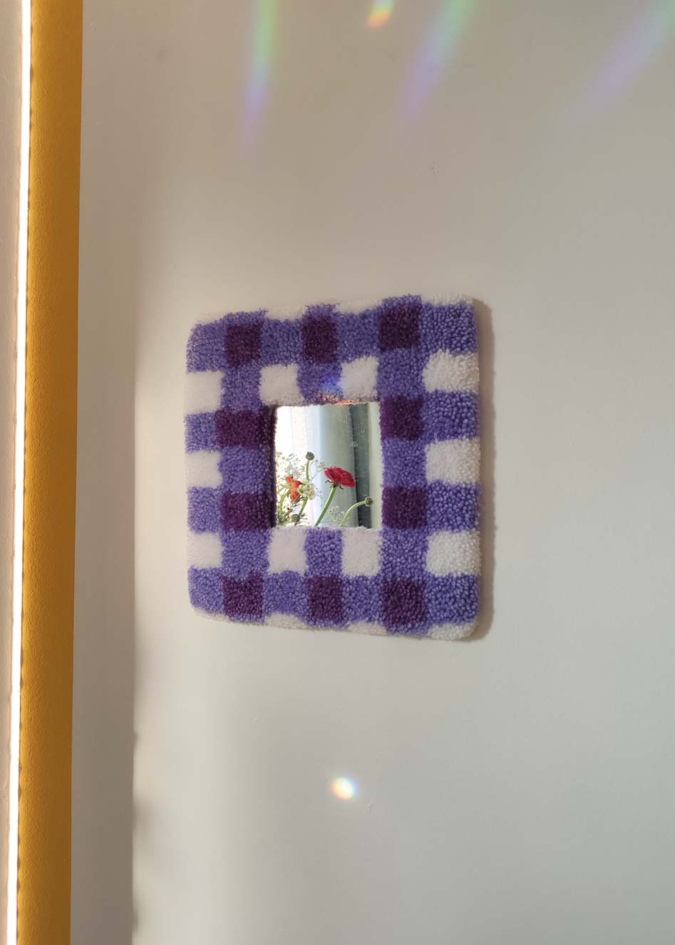 Miroir tufté - vichy violet