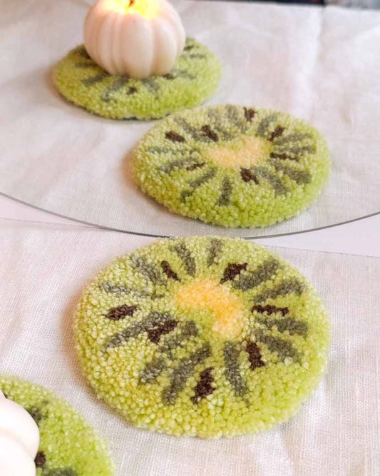 Sous-tasses tuftés en duo - kiwi