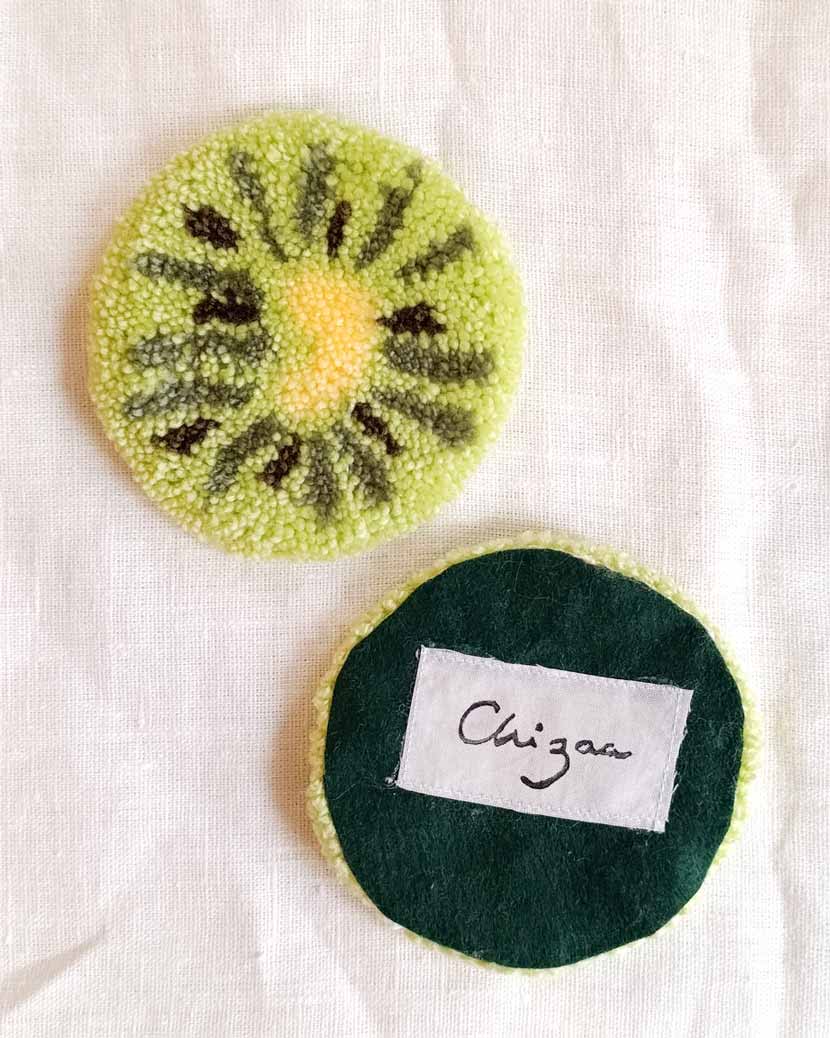 Sous-tasses tuftés en duo - kiwi