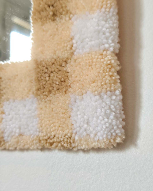 Miroir tufté - vichy beige