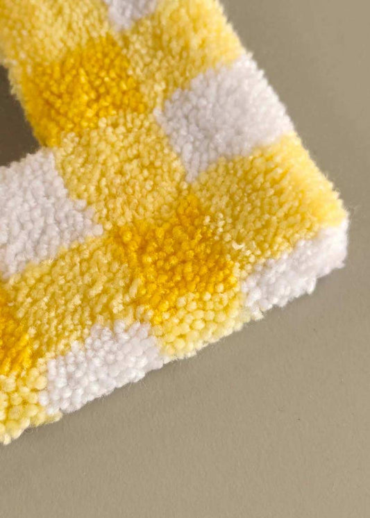 Miroir tufté - vichy jaune