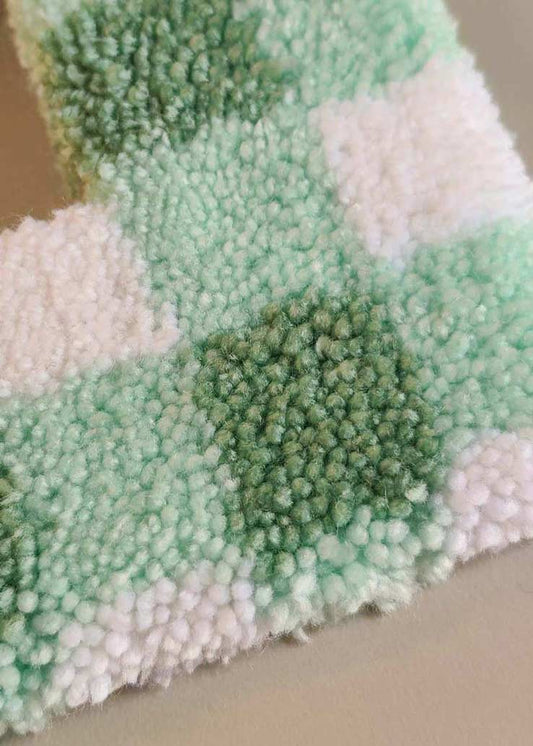 Miroir tufté - vichy turquoise