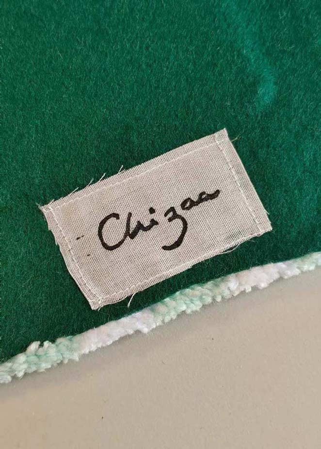 Miroir tufté - vichy turquoise