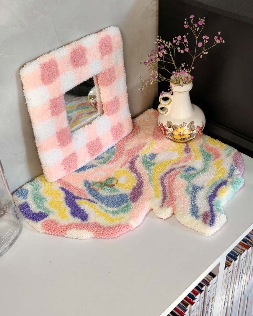 Petit tapis tufté - motif nacre