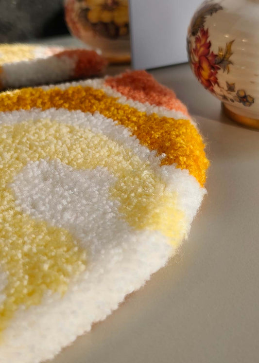 Petit tapis tufté demi-cercle - abstrait