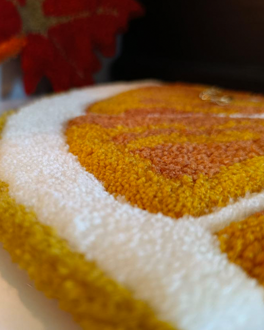 Petit tapis d’angle tufté - orange confite