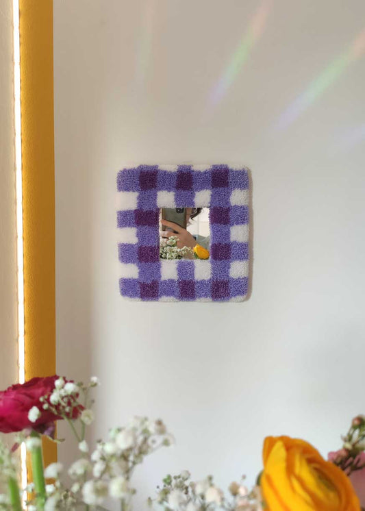 Miroir tufté - vichy violet