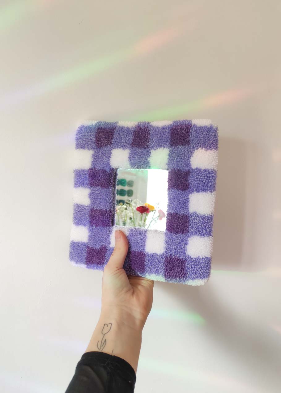 Miroir tufté - vichy violet