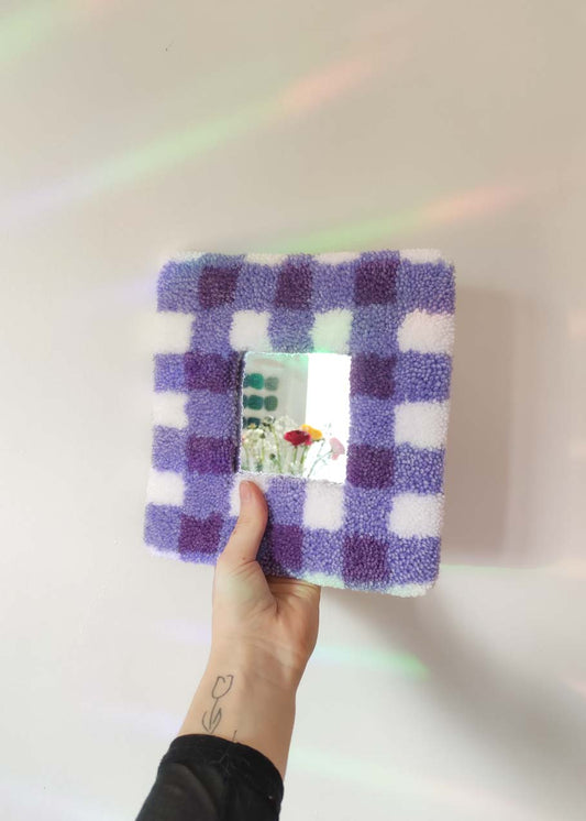Miroir tufté - vichy violet