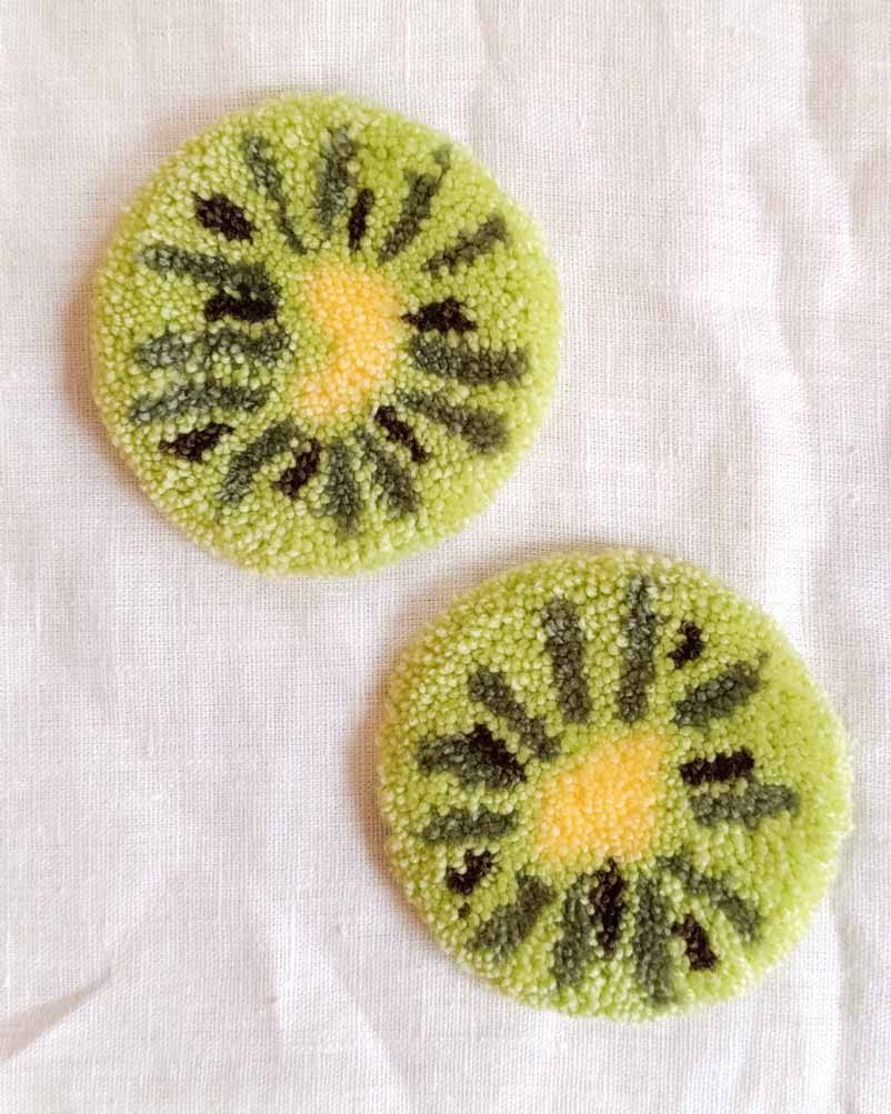 Sous-tasses tuftés en duo - kiwi