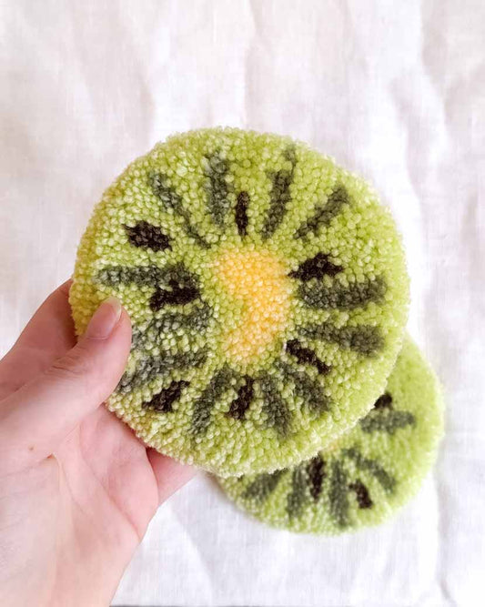 Sous-tasses tuftés en duo - kiwi