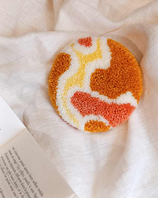 Miroir main tufté - abstrait