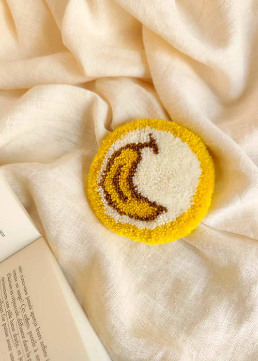 Miroir main tufté - banane