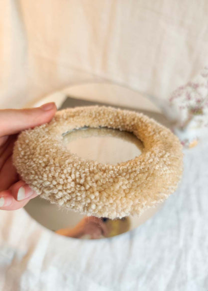 Miroir main tufté - lune et étoile