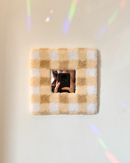 Miroir tufté - vichy beige