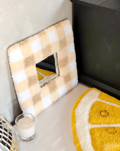 Miroir tufté - vichy beige