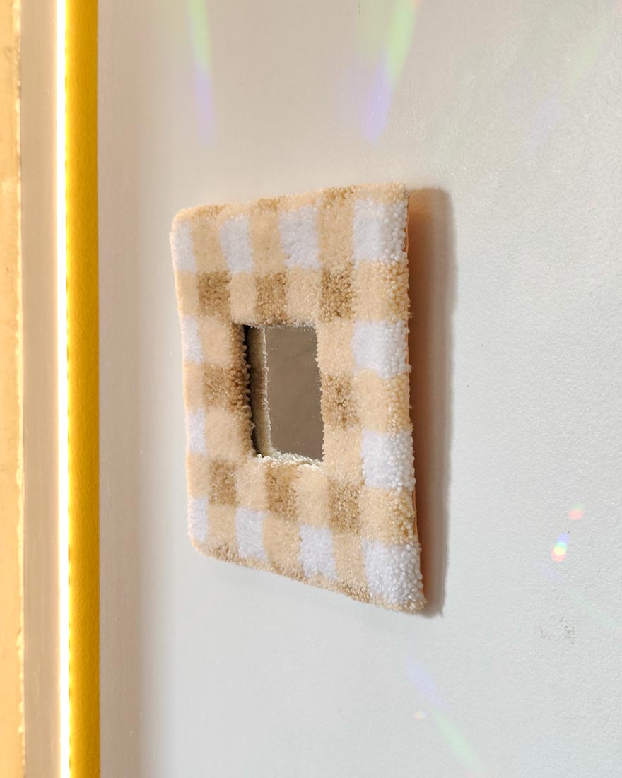 Miroir tufté - vichy beige