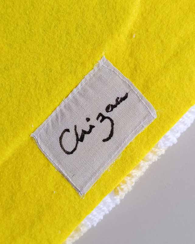 Miroir tufté - vichy jaune