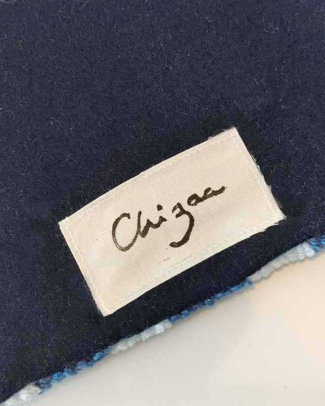 Miroir tufté - vichy bleu