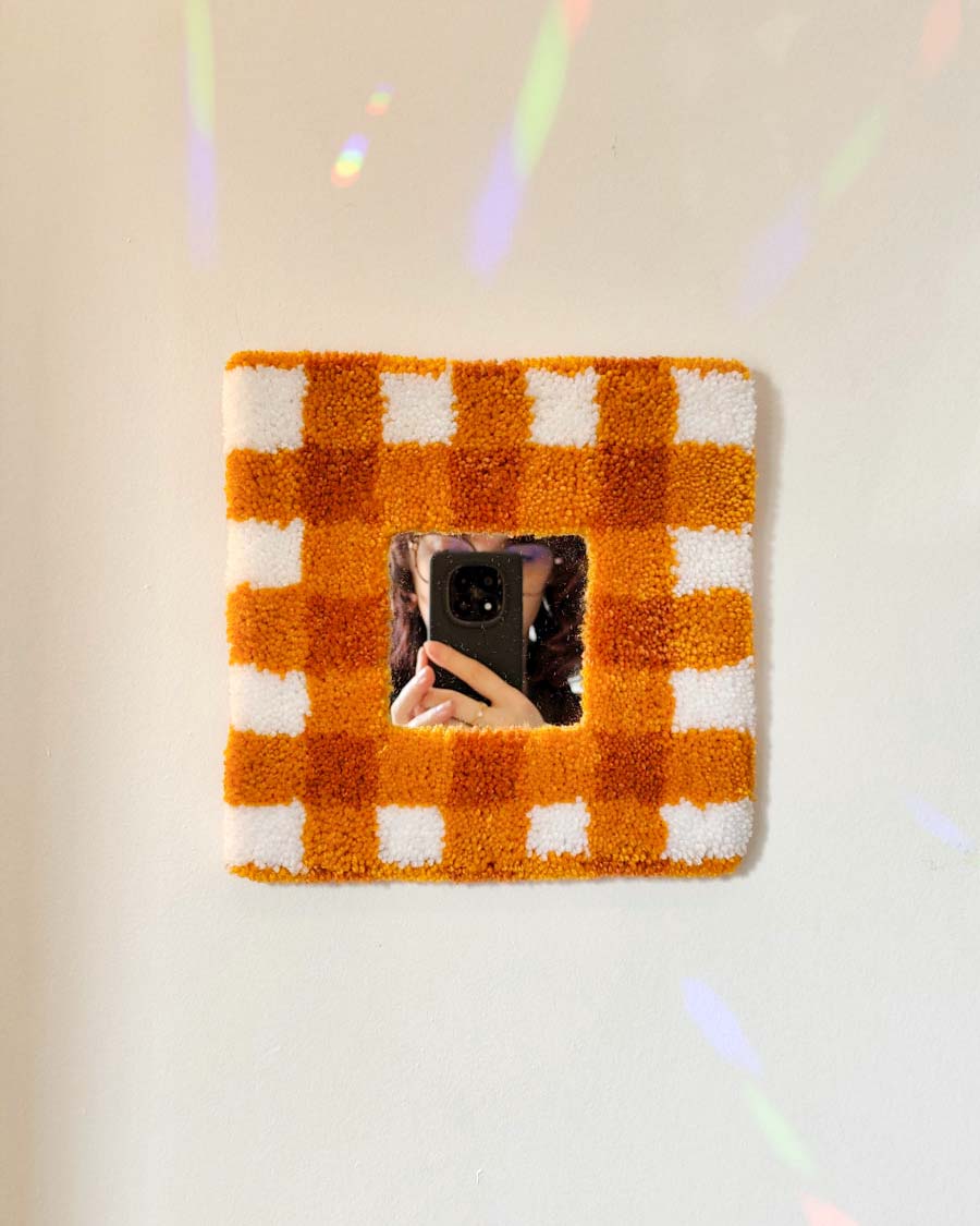 Miroir tufté - vichy orange