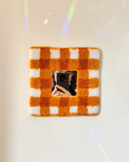 Miroir tufté - vichy orange