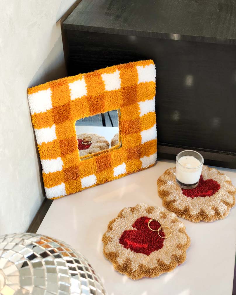 Miroir tufté - vichy orange