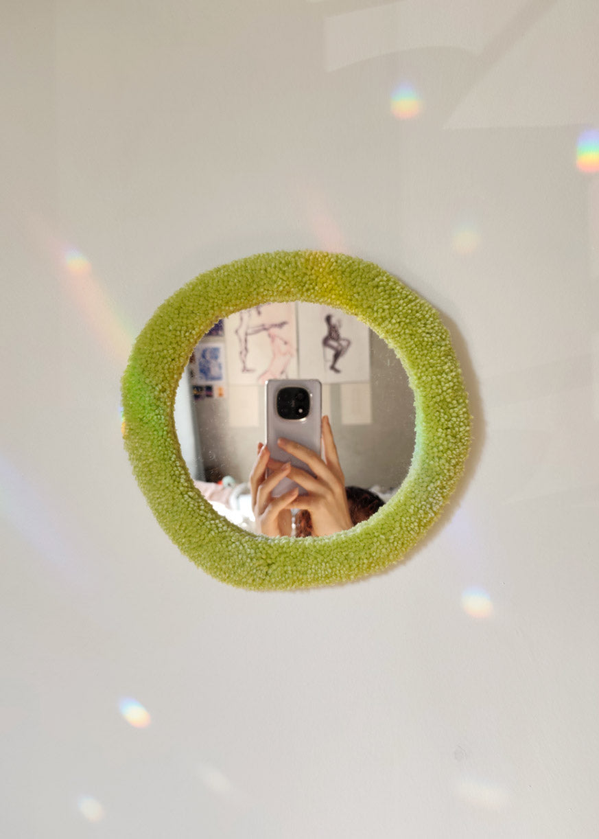 Miroir tufté - contour vert