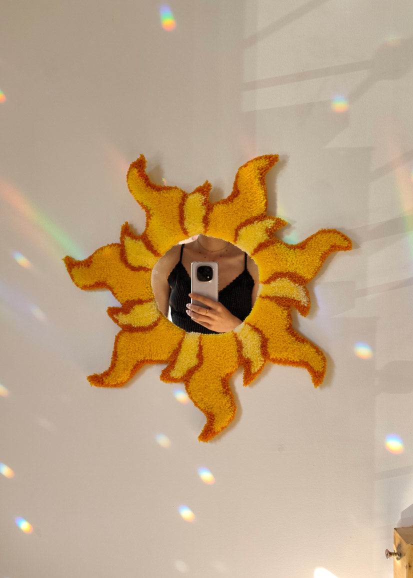 Grand miroir tufté - soleil