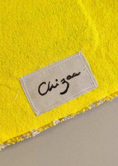 Miroir tufté - pied-de-poule jaune