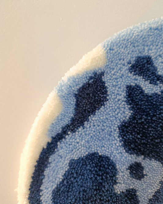 Grand miroir tufté - lune bleue