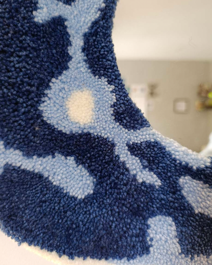 Grand miroir tufté - lune bleue