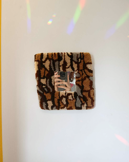 Miroir tufté - motif écorce