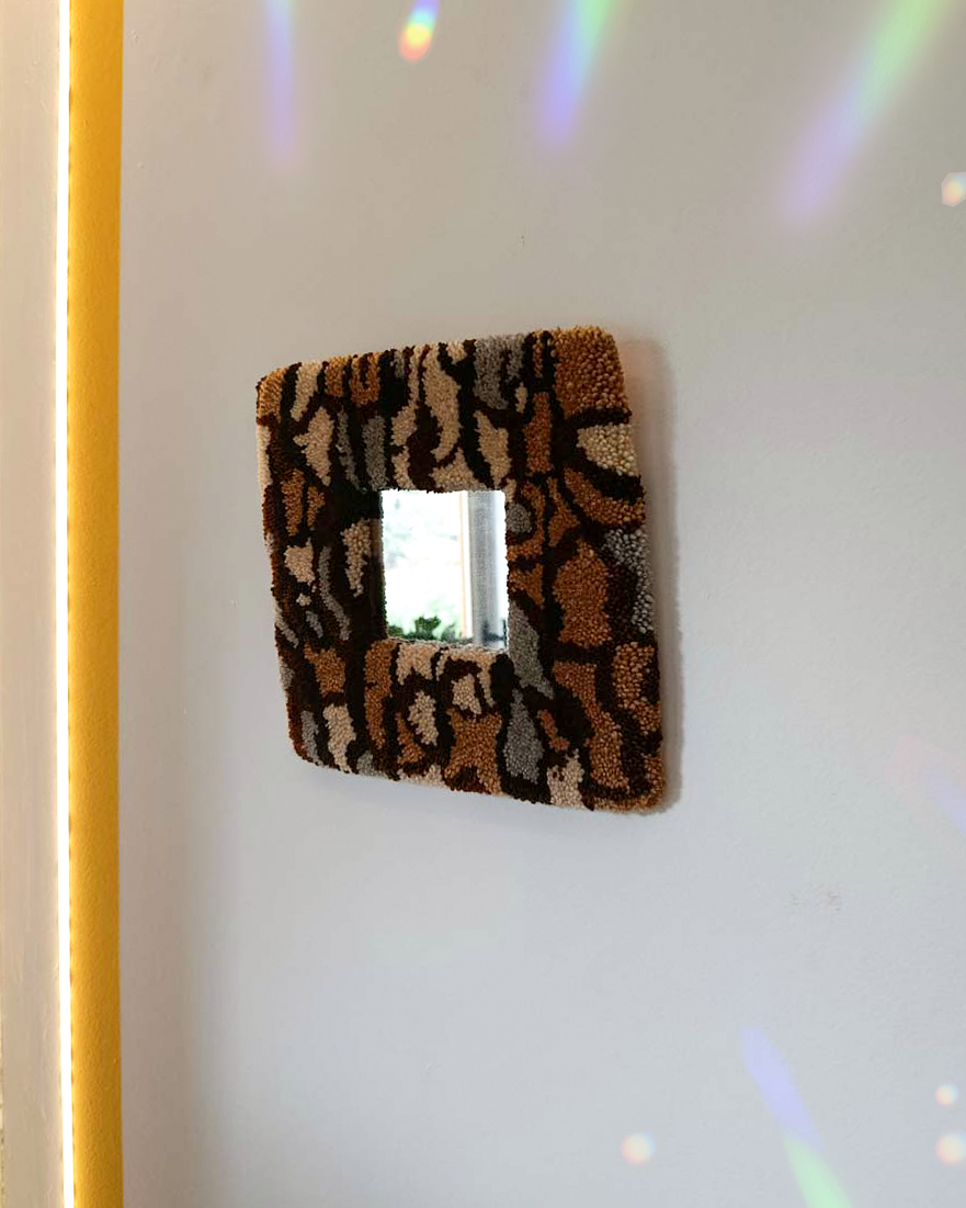 Miroir tufté - motif écorce