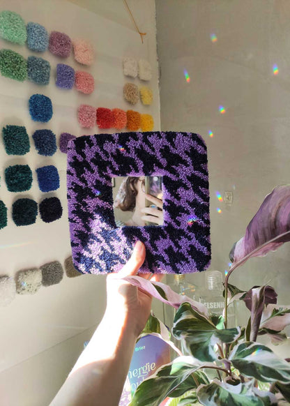 Miroir tufté - pied-de-poule violet