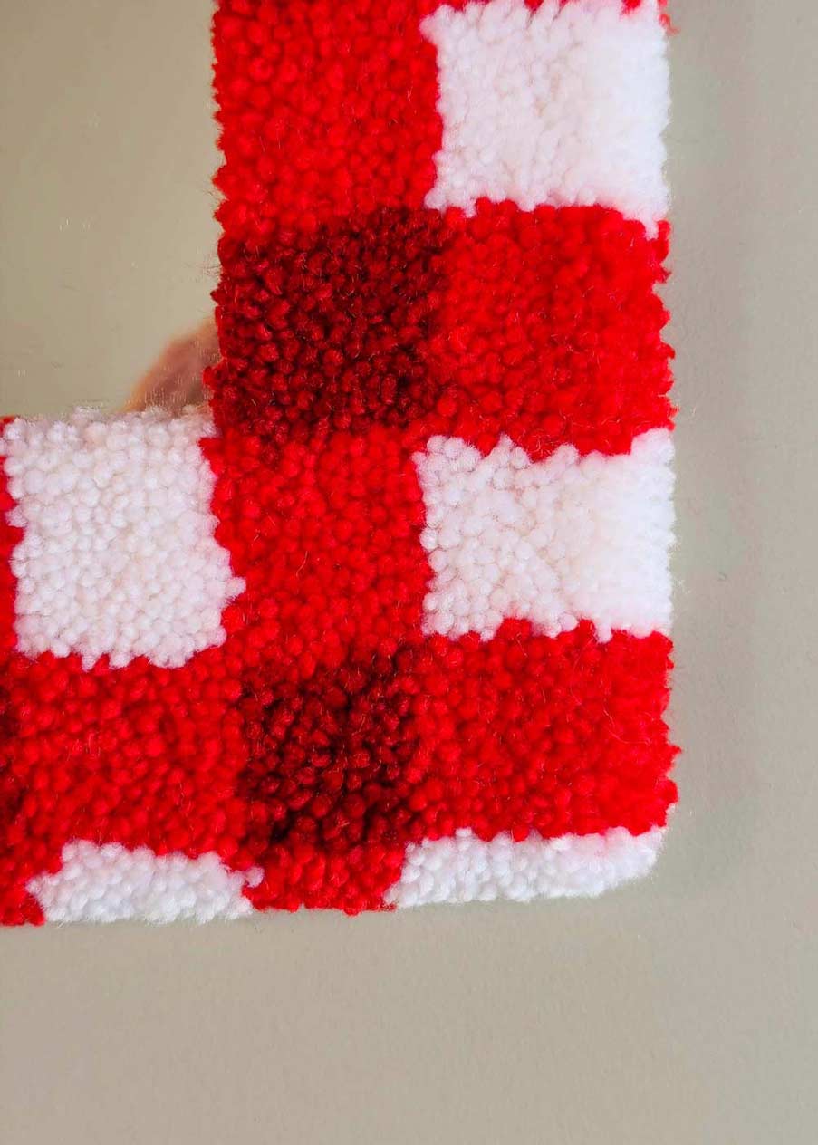 Miroir tufté - vichy rouge