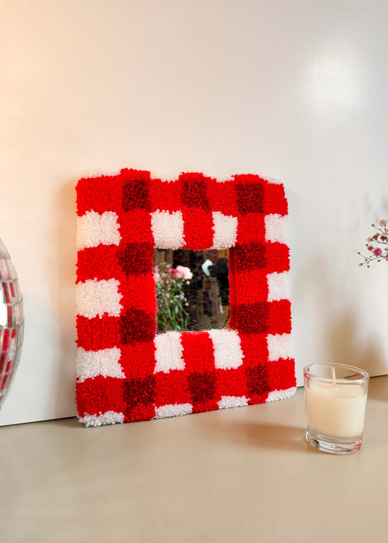 Miroir tufté - vichy rouge