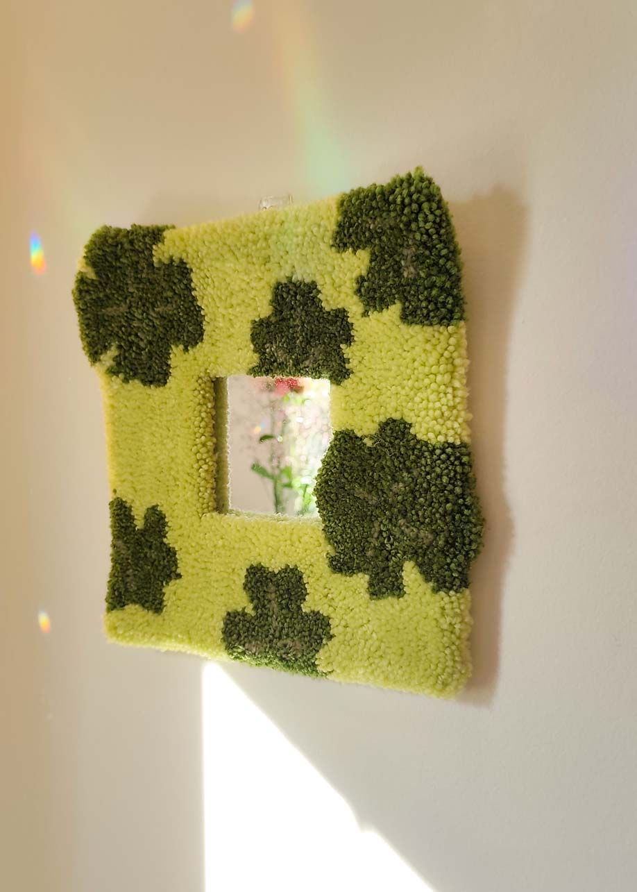 Miroir tufté - trèfles porte bonheur