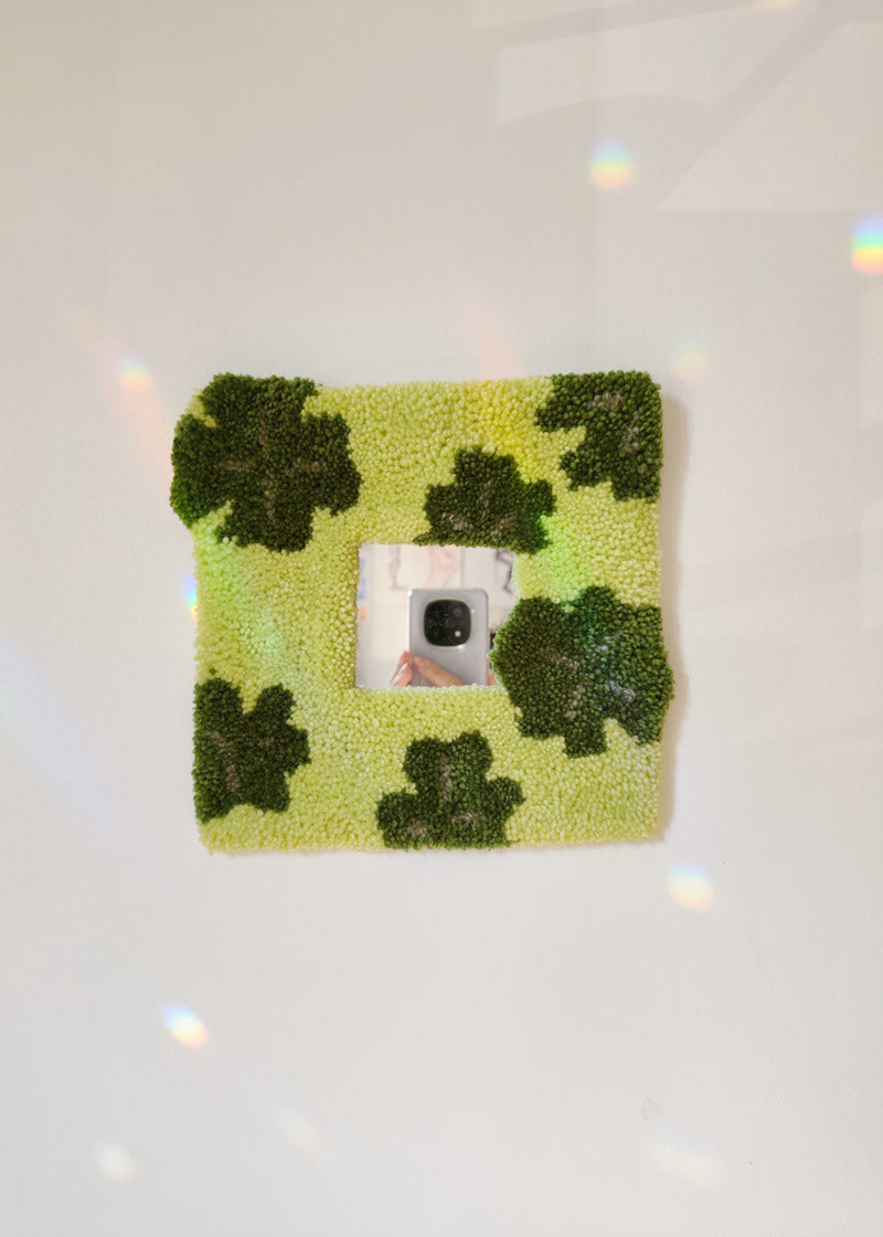 Miroir tufté - trèfles porte bonheur