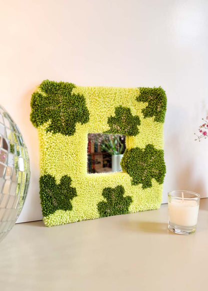 Miroir tufté - trèfles porte bonheur