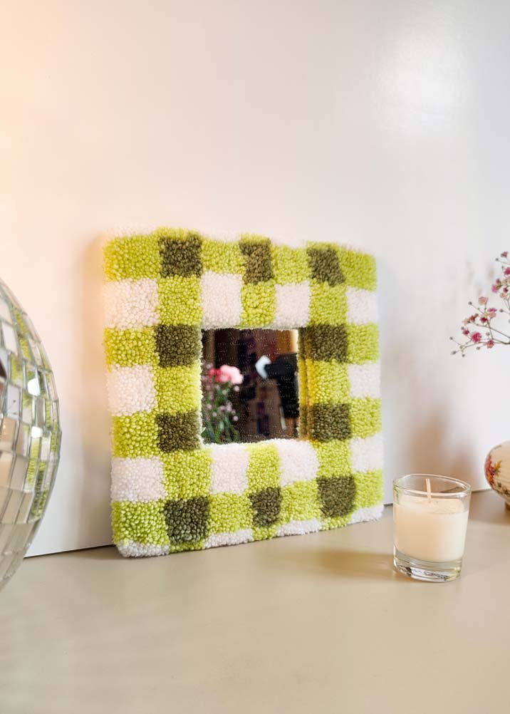 Miroir tufté - vichy vert