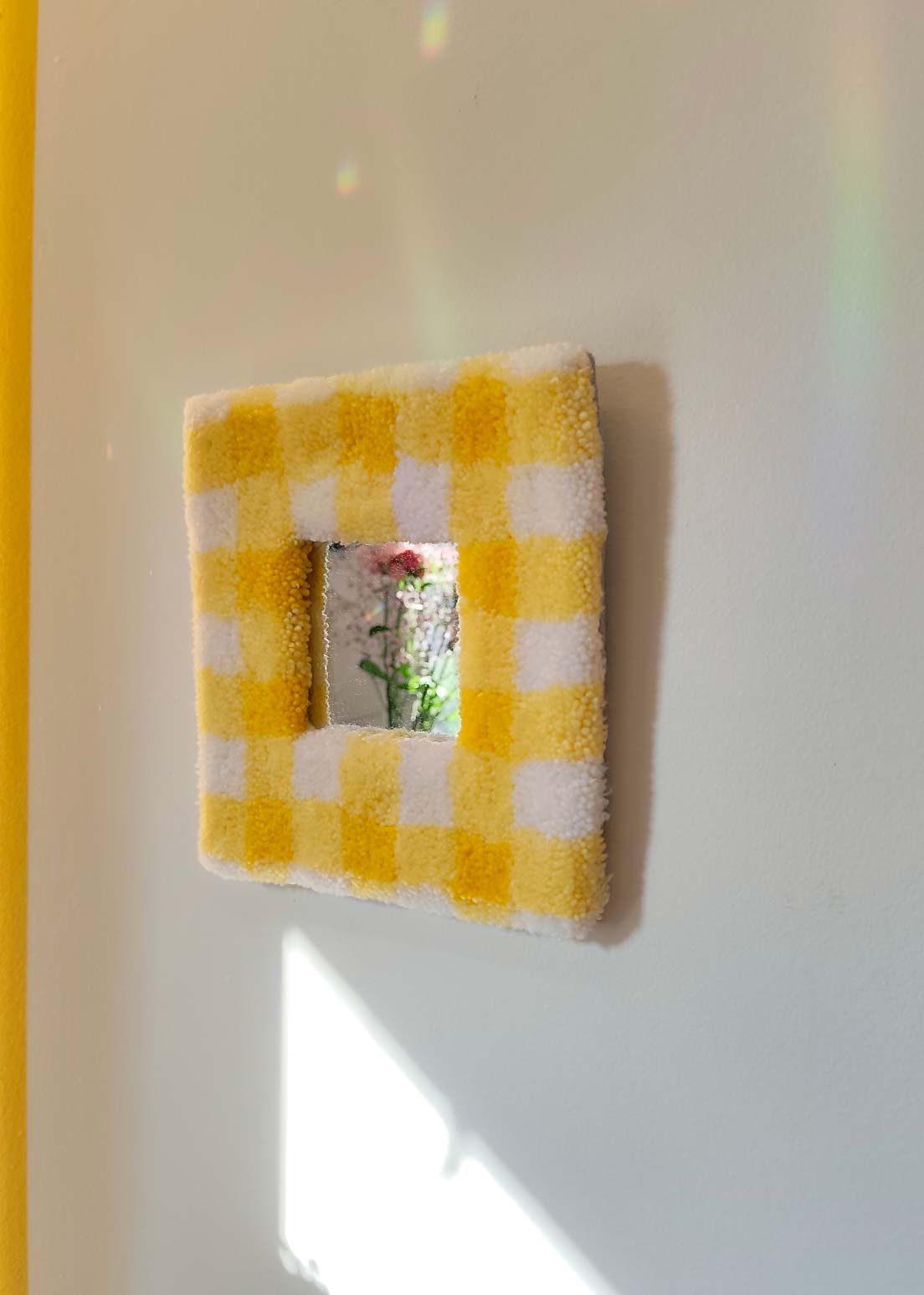 Miroir tufté - vichy jaune