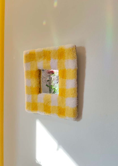 Miroir tufté - vichy jaune