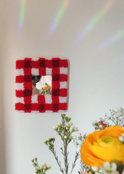 Miroir tufté - vichy rouge