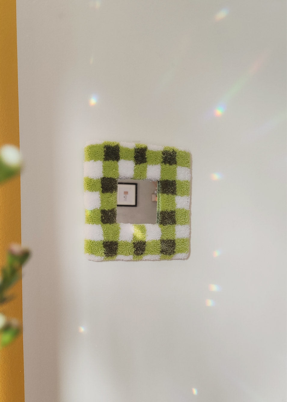 Miroir tufté - vichy vert