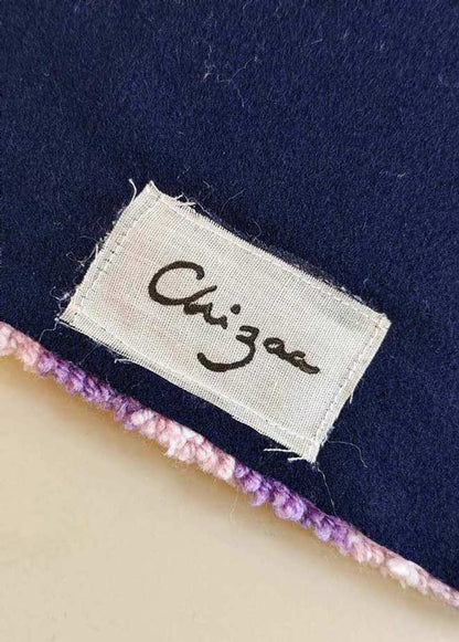 Miroir tufté violet - motif madras