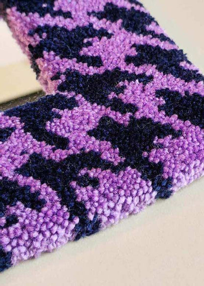 Miroir tufté - pied-de-poule violet