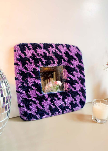 Miroir tufté - pied-de-poule violet