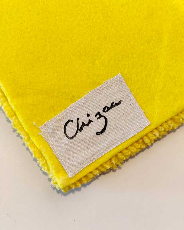 Petit tapis d’angle tufté - citron