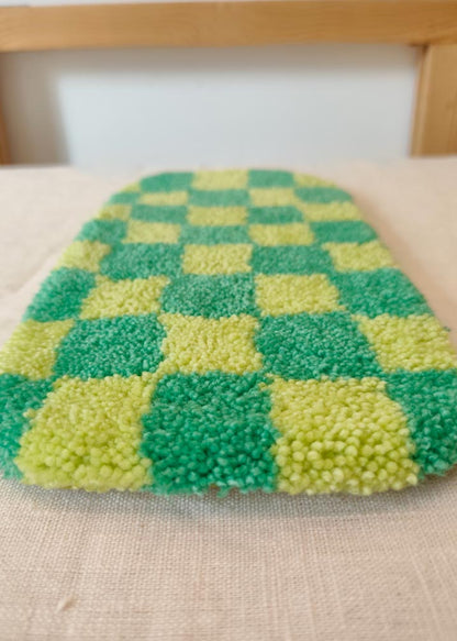 Petit tapis tufté - damier vert