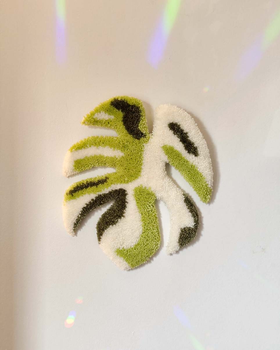 Décoration murale tuftée - Feuille calathéa